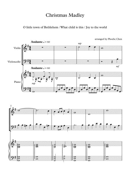 Music For Three, Christmas - Piano Trio (Violin, Cello & Piano - Set Of 3 Parts)